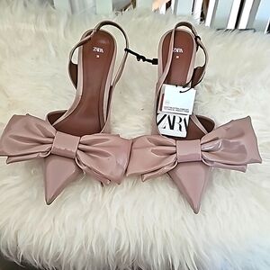 Zara bow front kitten heels
